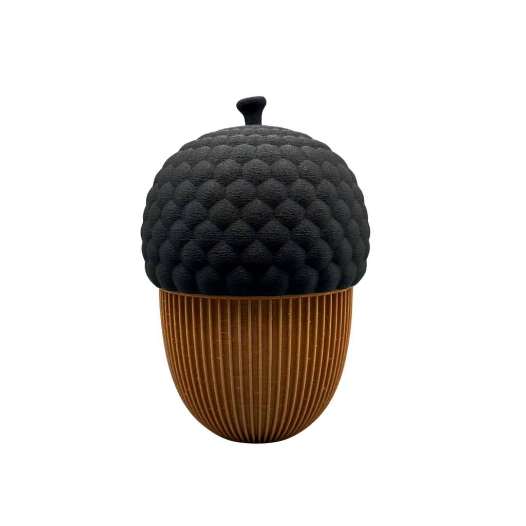 Glückseichel aus Holzfaser, 3D-gedruckte Herbstdekoration von deeKORE.