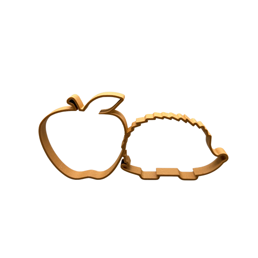 Apfel-Igel aus Holzfaser, nachhaltige 3D-gedruckte Dekofigur von deeKORE.