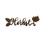 3D-gedruckter Herbst-Schriftzug aus Holzfaser, natürliche Wohn- und Wanddekoration.