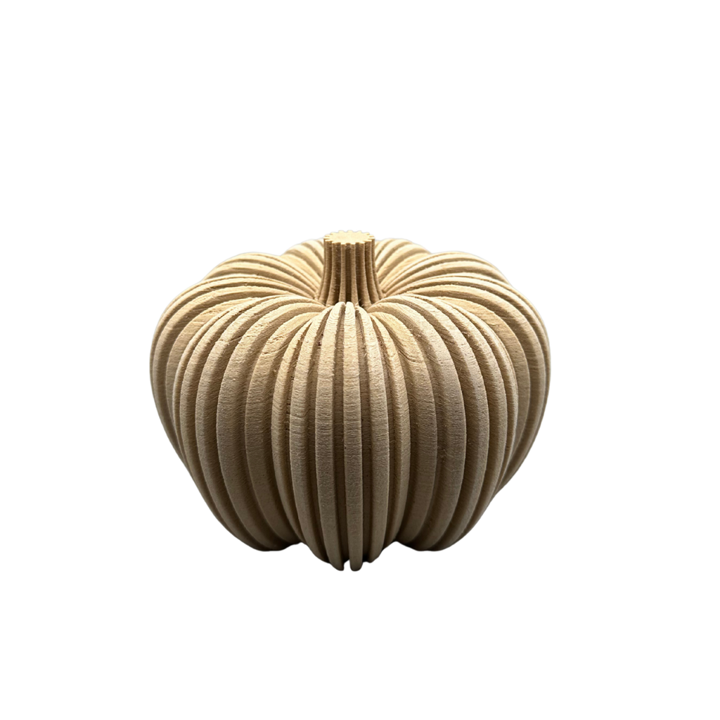 3D-gedruckter Kürbis aus Holzfaser, nachhaltige Herbstdeko von deeKORE.