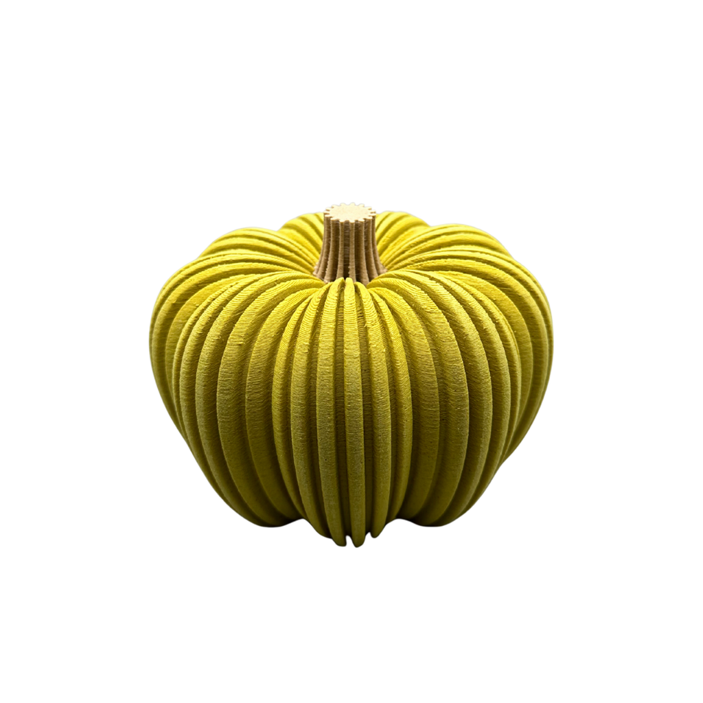 3D-gedruckter Kürbis aus Holzfaser, nachhaltige Herbstdeko von deeKORE.