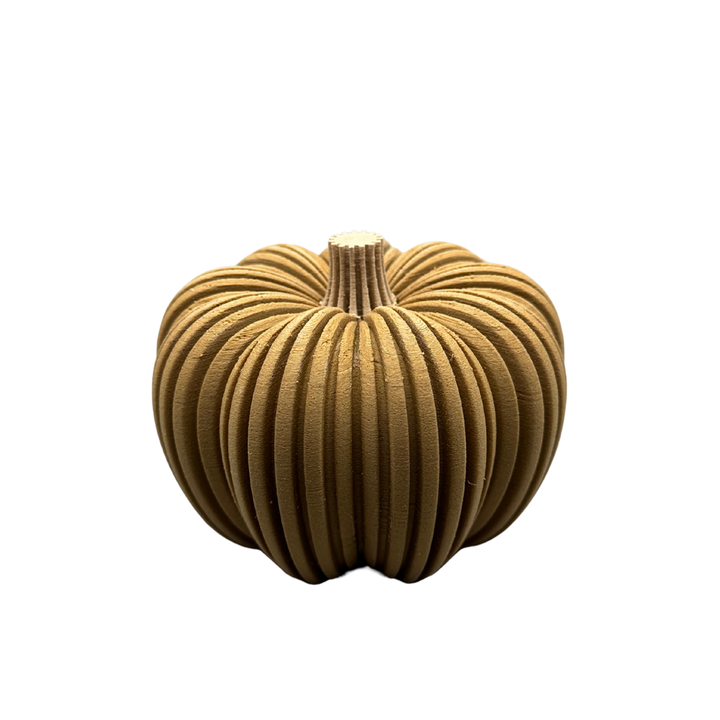 3D-gedruckter Kürbis aus Holzfaser, nachhaltige Herbstdeko von deeKORE.