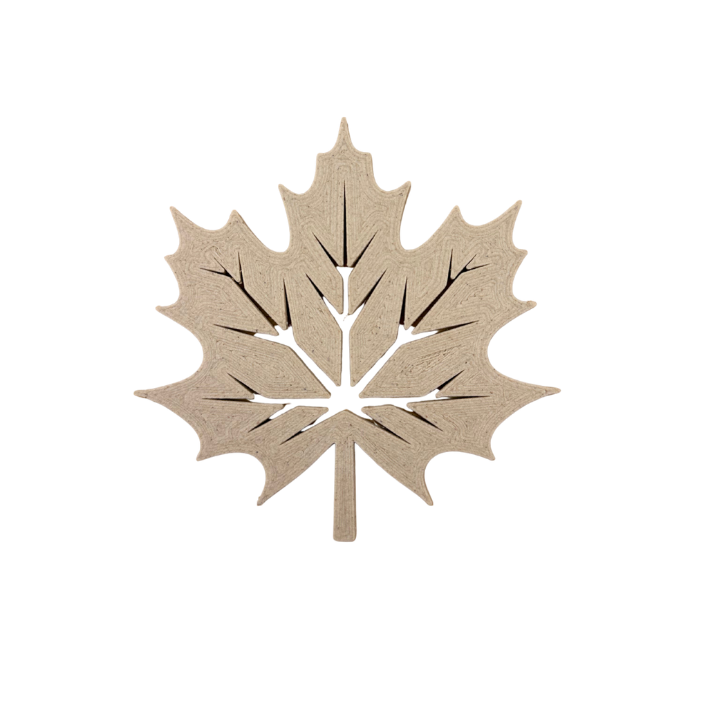 Blätterzauber-Dekoration aus Holzfaser, 3D-gedruckt und detailreich gefertigt