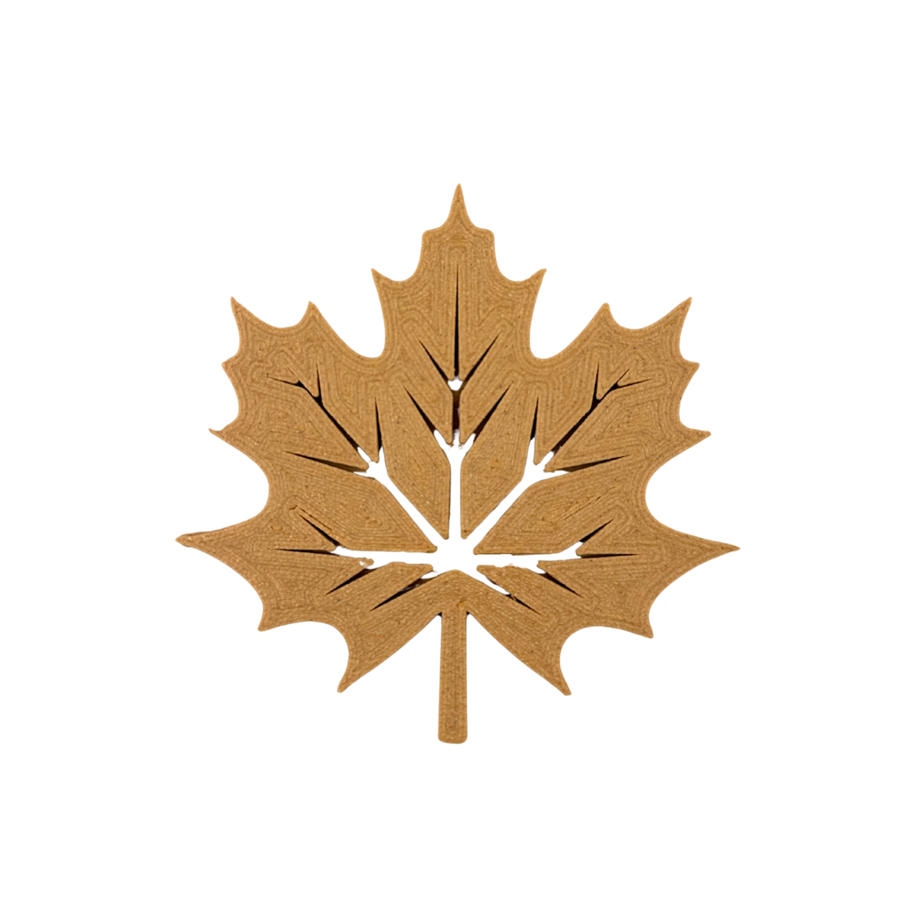 Blätterzauber-Dekoration aus Holzfaser, 3D-gedruckt und detailreich gefertigt