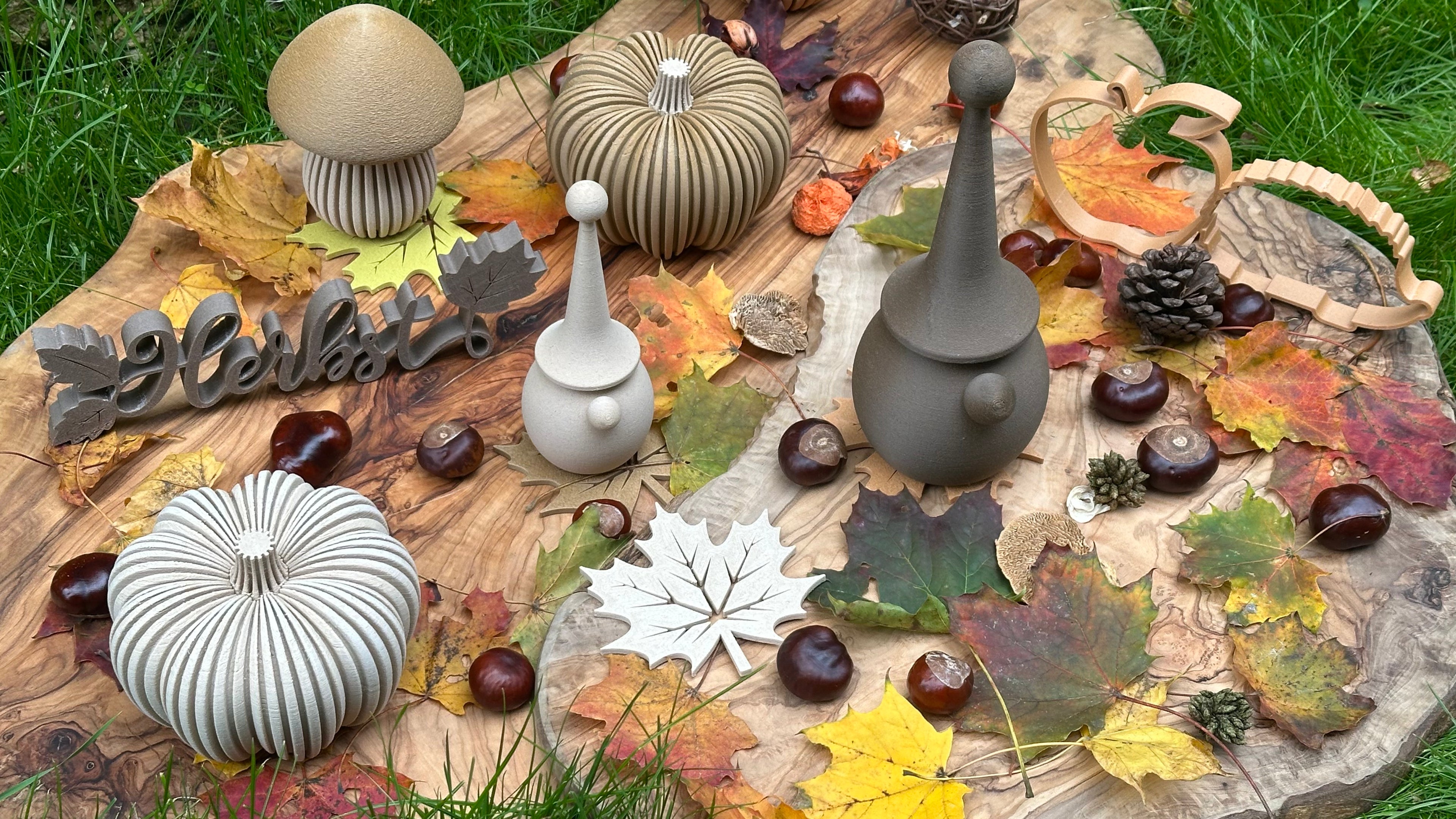 Blätterzauber-Dekoration aus Holzfaser, 3D-gedruckt und detailreich gefertigt