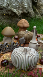Waldwunder-Pilze aus Holzfaser, handwerklich gefertigte 3D-Druck Deko.