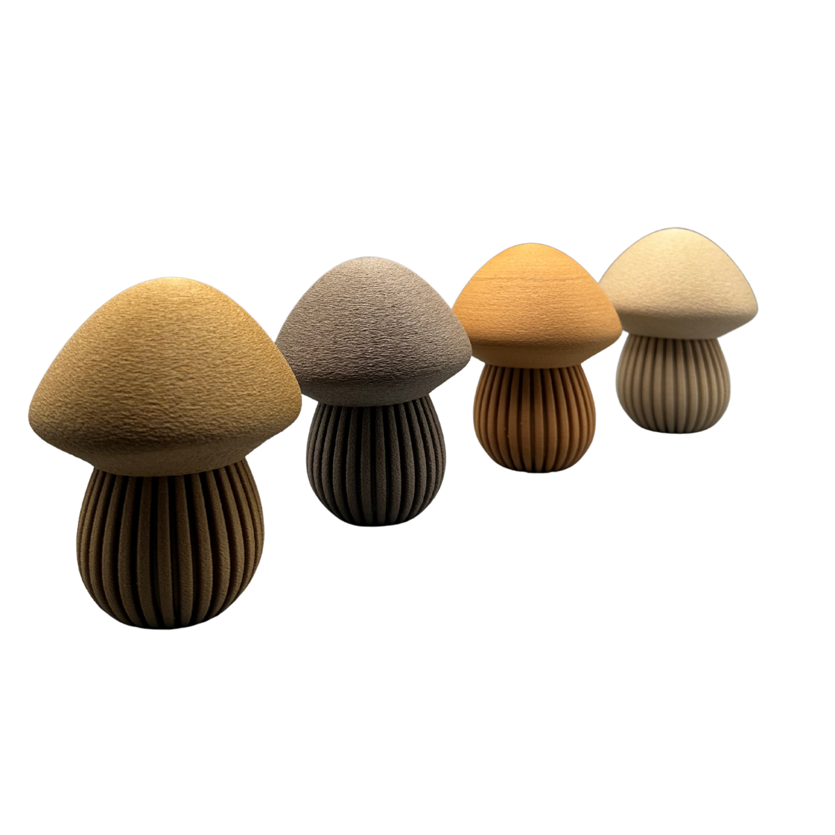 Waldwunder-Pilze aus Holzfaser, handwerklich gefertigte 3D-Druck Deko.
